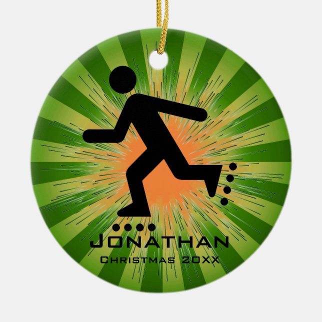 Personalised Inline Skating Ornament (Front)