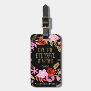 Personalised Inspiration Live Life Imagined Quote Luggage Tag