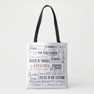 Personalised Inspiration Word Art Graduation  Tote Bag