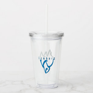 Personalised Inspirational Blue Abstract Iceberg Acrylic Tumbler