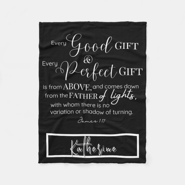 Personalised Inspirational Christian Bible Verse Fleece Blanket (Front)