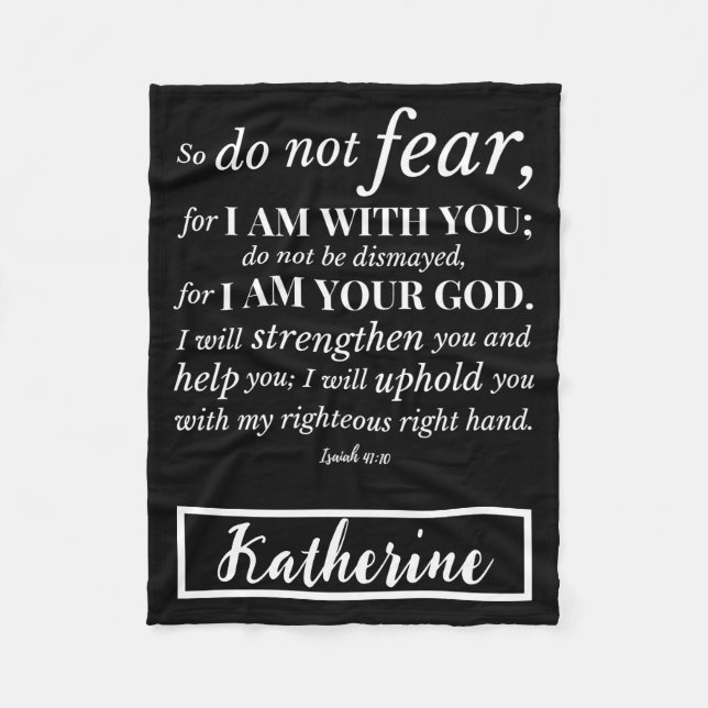 Personalised Inspirational Christian Bible Verse Fleece Blanket (Front)