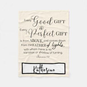 Personalised Inspirational Christian Bible Verse Fleece Blanket