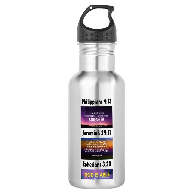 Personalised Inspirational Christian Scripture 710 Ml Water Bottle (Front)