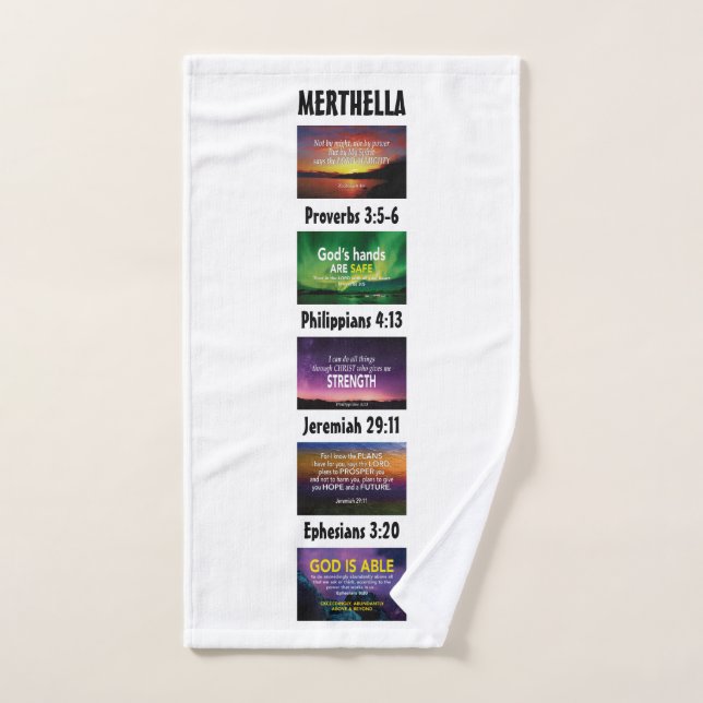 Personalised Inspirational Christian Scripture Hand Towel (Hand Towel)