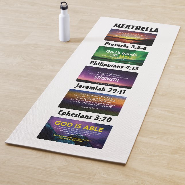 Personalised Inspirational Christian Scripture Yoga Mat (In Situ)