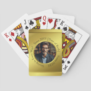 Personalised, Inspirational Photo Shining Birthday Playing Cards