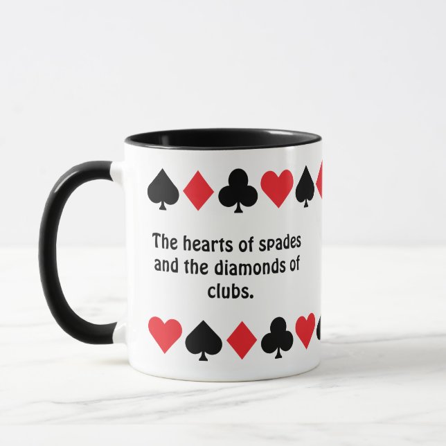 Personalised Inspirational Playing Cards Suits Mug (Left)