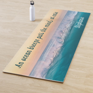 Personalised Inspirational Quote Ocean Wave  Yoga Mat