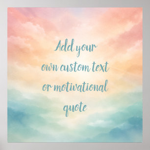 Personalised Inspirational Quote – Pastel Sunrise Poster
