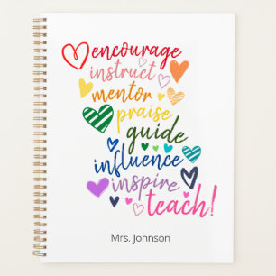 Personalised Inspirational Quote Teacher Planner