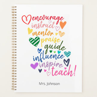 Personalised Inspirational Quote Teacher Planner