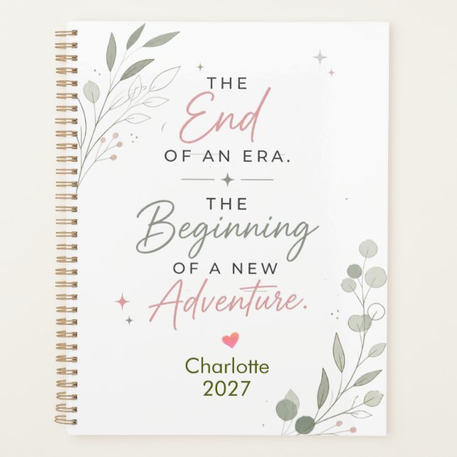 Personalised Inspirational Retirement coworker  Planner (Front)