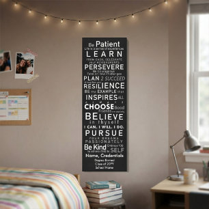 Personalised Inspirational Words for Teen Graduate Canvas Print