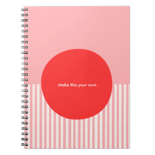 PERSONALISED Inspired by Bauhaus Red and Pink Notebook