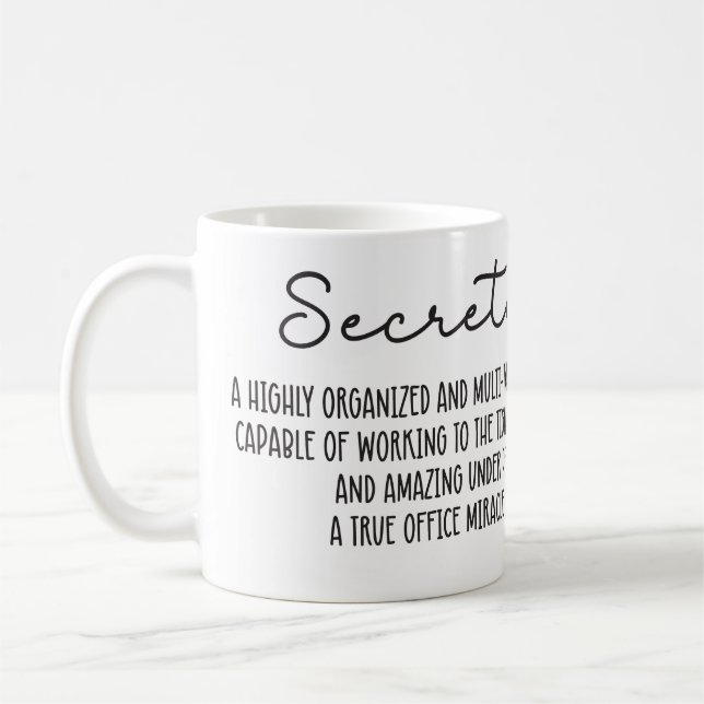 Personalised Inspiring Secretary Gift Coffee Mug (Left)
