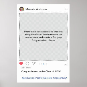 Personalised Instagram Graduation Photo Prop Poster