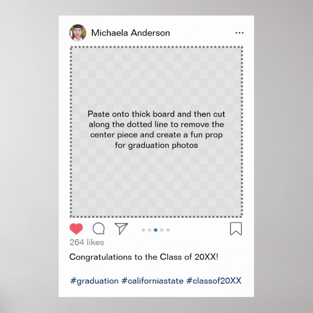 Personalised Instagram Graduation Photo Prop Poster (Front)