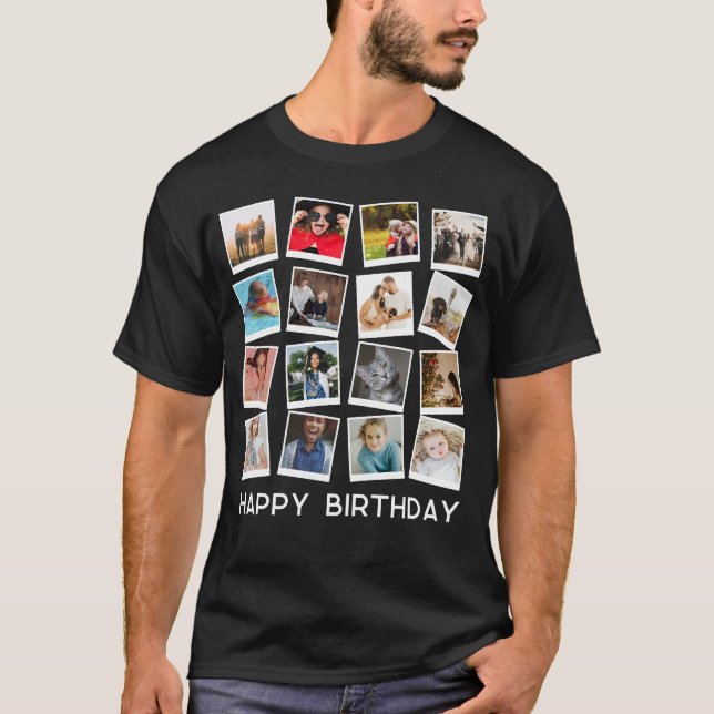 personalised instagram Modern photo collage  T-Shirt (Front)