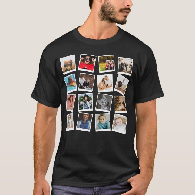 personalised instagram Modern photo collage  T-Shirt (Front)