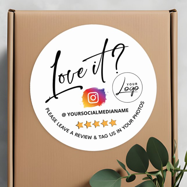 Personalised Instagram Review Packaging  Classic Round Sticker (Creator Uploaded)