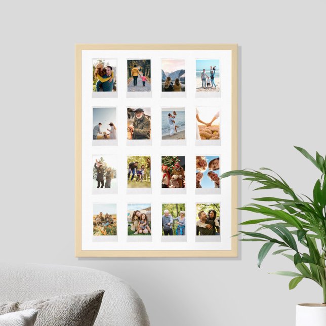 Personalised Instant Film 16 Photo Collage Poster (Creator Uploaded)