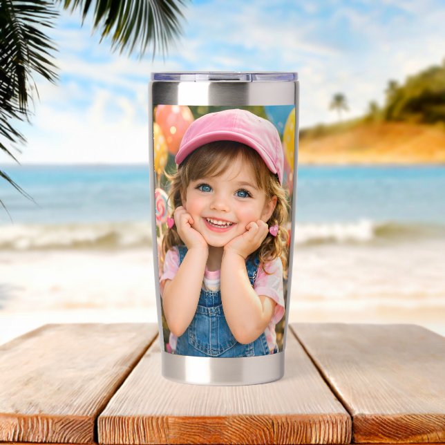 Personalised Insulated Tumbler with Custom Photo (Beach (Rotated))