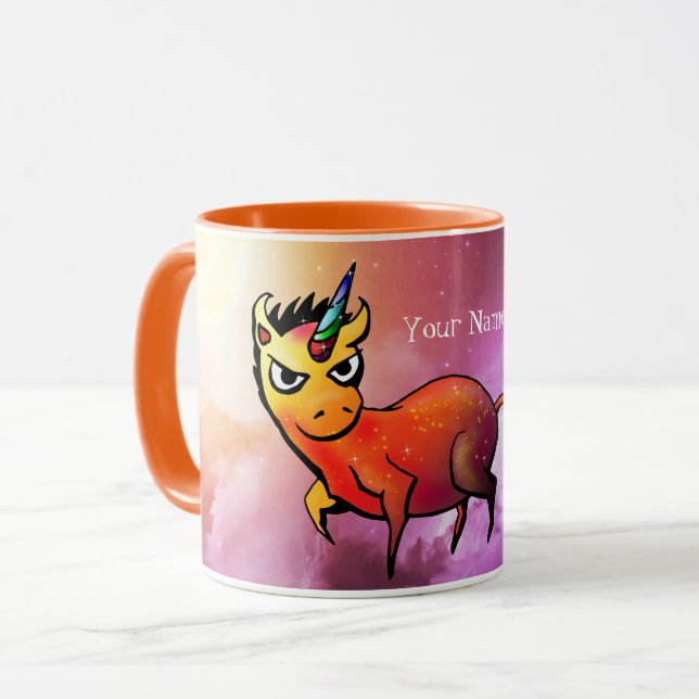 Personalised Inter-Galactic Mars Landing Unicorn Mug (Front Left)