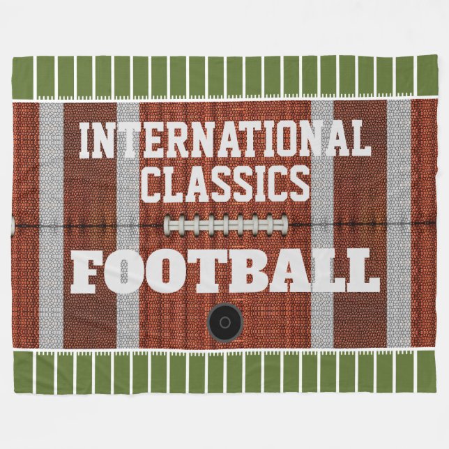 Personalised International Classics Football Fleece Blanket (Front (Horizontal))