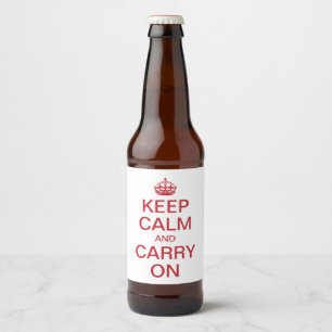 Personalised internet meme KEEP CALM and CARRY ON Beer Bottle Label