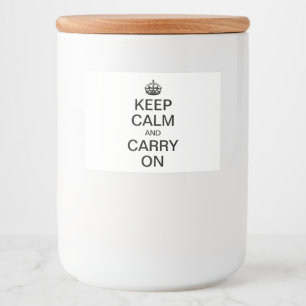 Personalised internet meme KEEP CALM and CARRY ON Food Label