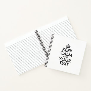 Personalised internet meme KEEP CALM and YOUR TEXT Notebook