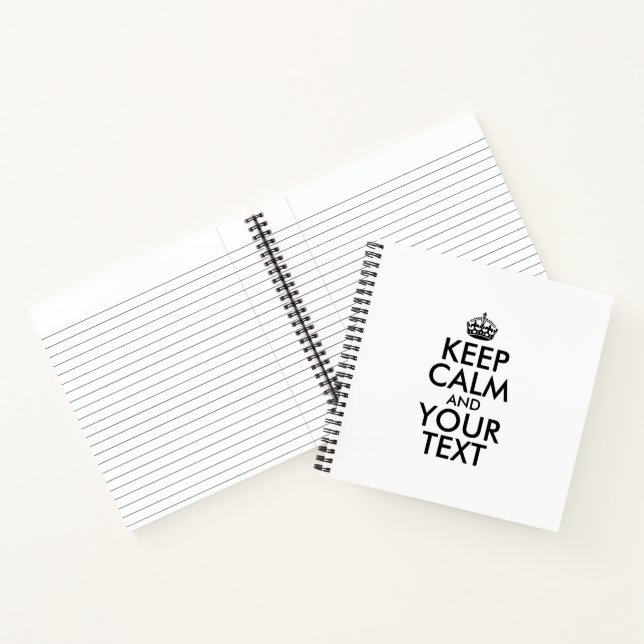 Personalised internet meme KEEP CALM and YOUR TEXT Notebook (Inside)