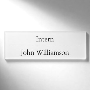 Personalised Internship or Business Position Name Tag