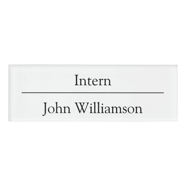 Personalised Internship or Business Position Name Tag (Front)
