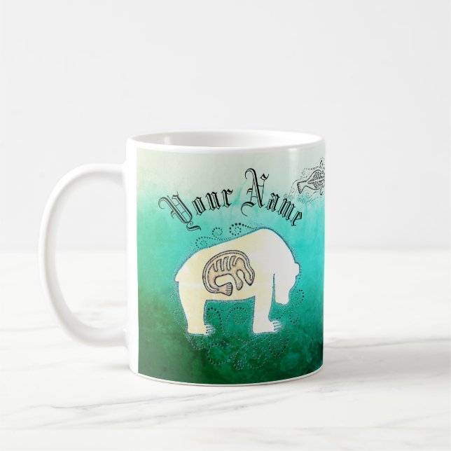 Personalised Inuit Seals and Polar Bear Coffee Mug (Left)