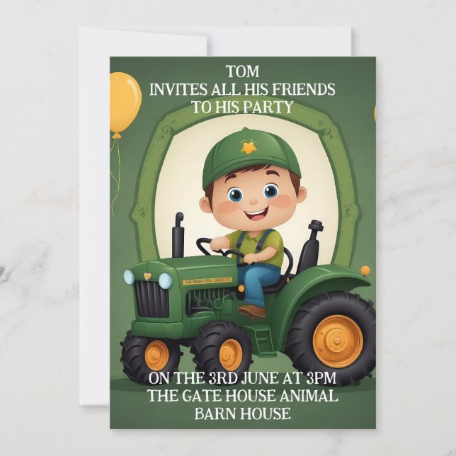 Personalised invitation birthday card invites (Front)