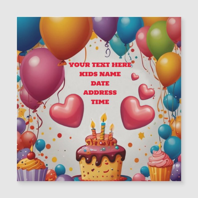Personalised Invitation Birthday Postcard Invite (Front)