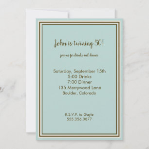 Personalised Invitation Brown and Aqua