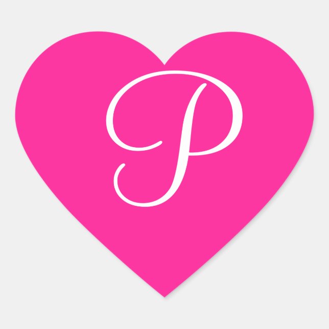 Personalised Invitation Fluorescent Pink Heart Sticker (Front)