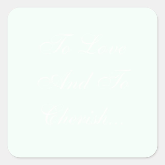 Personalised Invitations Mint Cream Square Sticker (Front)