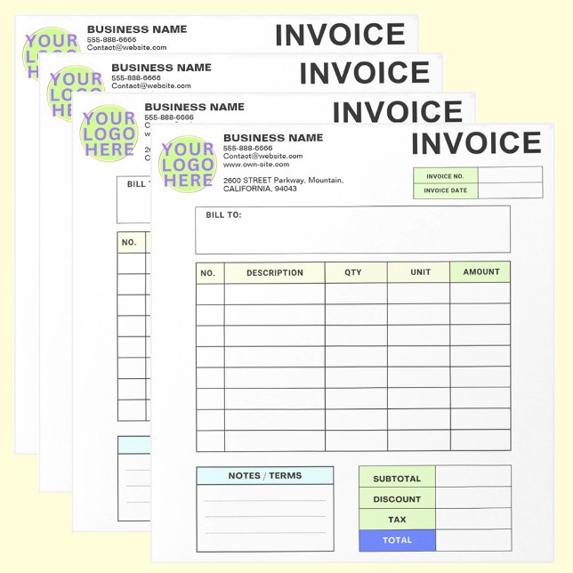 Personalised Invoice Order Form & Business Logo Notepad (Branded order form pads)