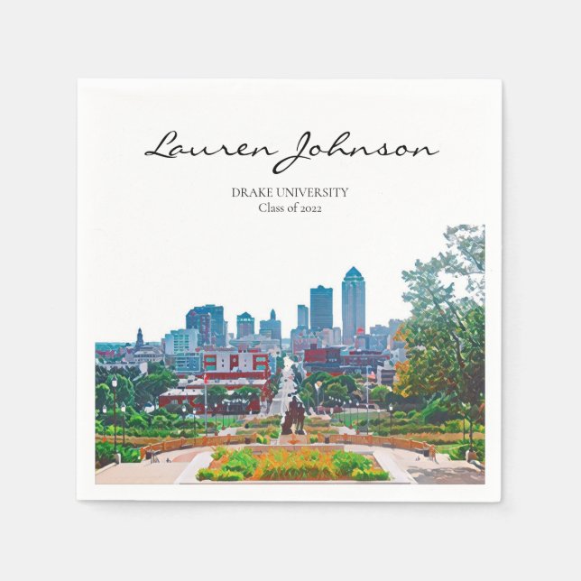 Personalised Iowa Graduation Napkins (Front)