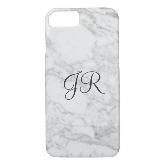 Personalised iPhone 7 case Monogram Modern Marble (Back)