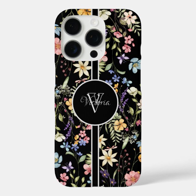 Personalised iPhone Case with Delicate Floral Patt (Back)