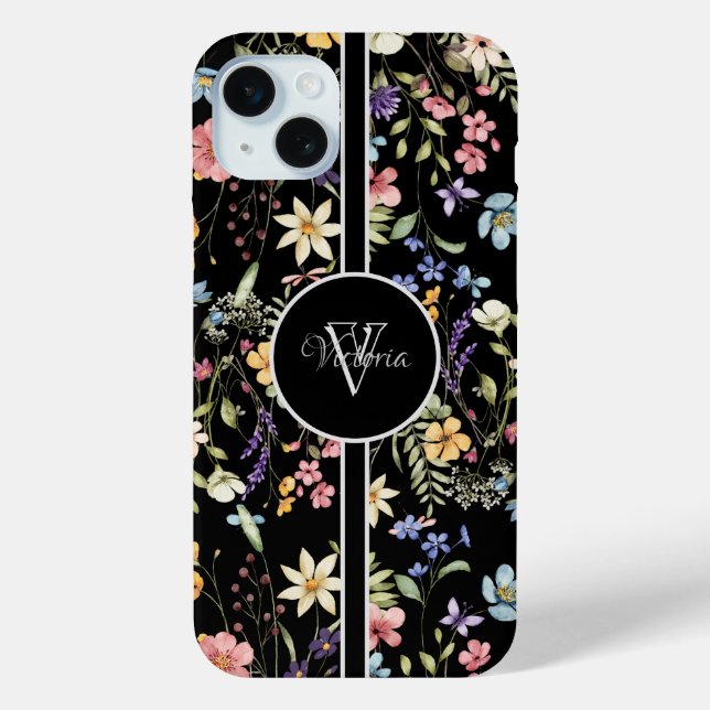 Personalised iPhone Case with Delicate Floral Patt (Back)