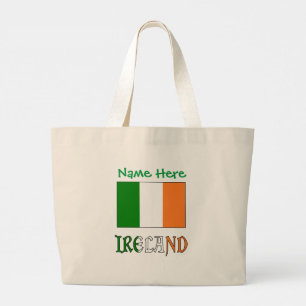 Personalised Ireland Flag Heritage Large Tote Bag