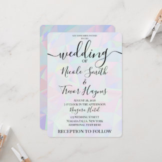 Personalised Iridescent Geometric Wedding Invitation