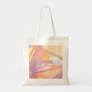 Personalised Iridescent Pastel Holographic Shine Tote Bag