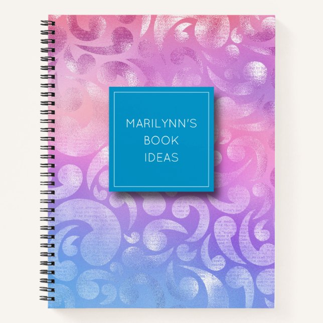 Personalised Iridescent Pastel Notebook (Front)